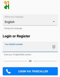 Register in Mall91 App