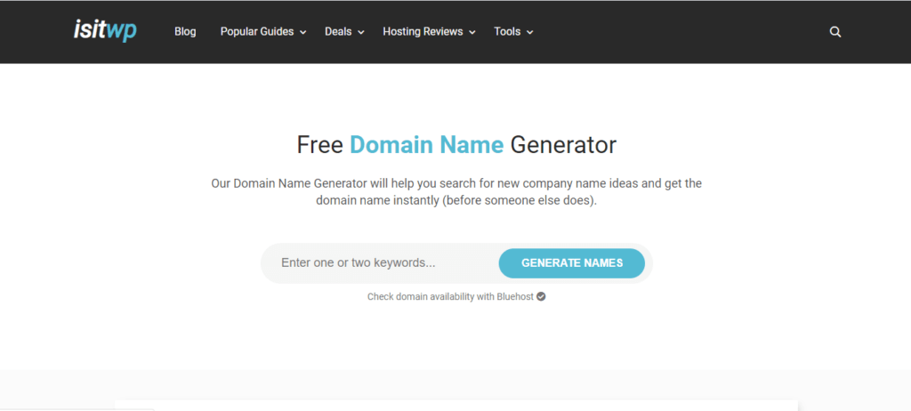 IsitWP Best Free Blog Name Generator