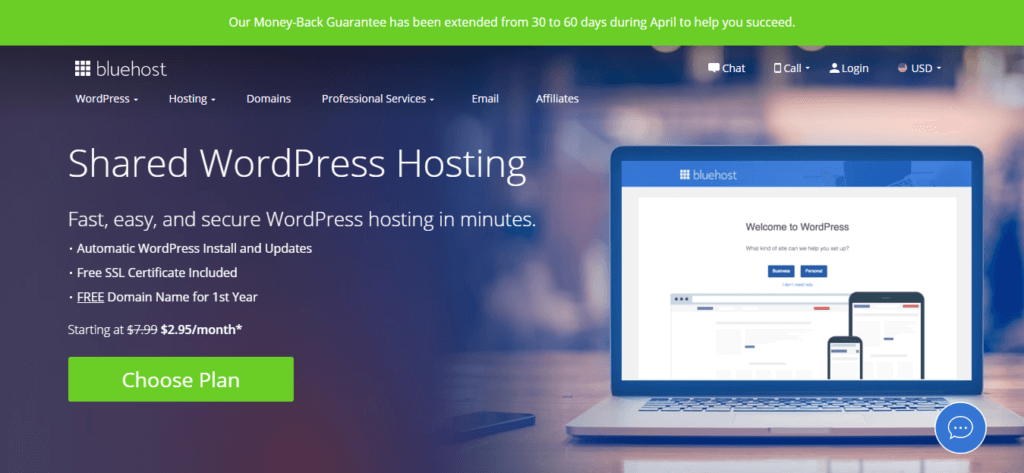 Bluehost Managed WordPress Hosting Service