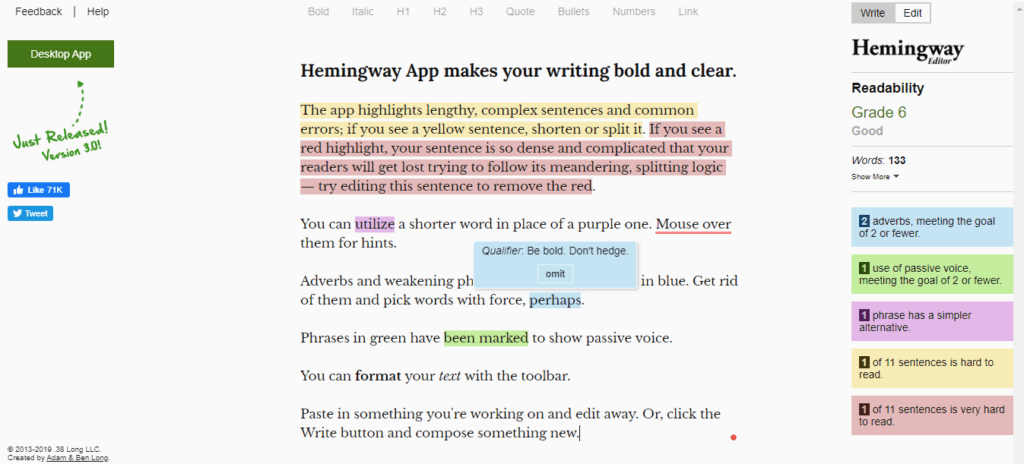 Hemingway Grammar Checker