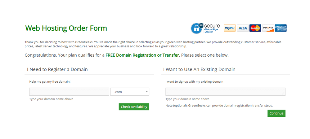 domain purchase page