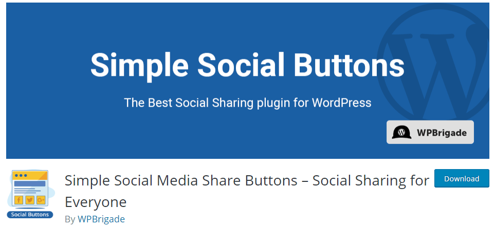 Simple Social Buttons WordPress Plugin