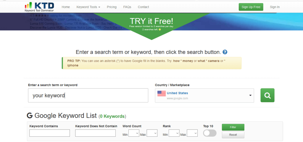 Keyword Tool Dominator - Best long-tail keyword research tool 