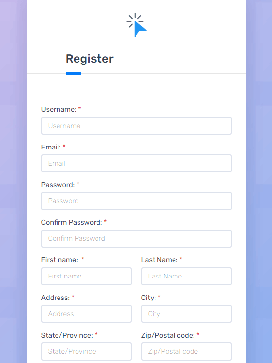 Clicks Genie Register Form