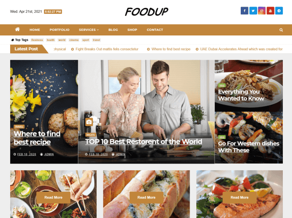 FoodUp - Free Food Blog Theme