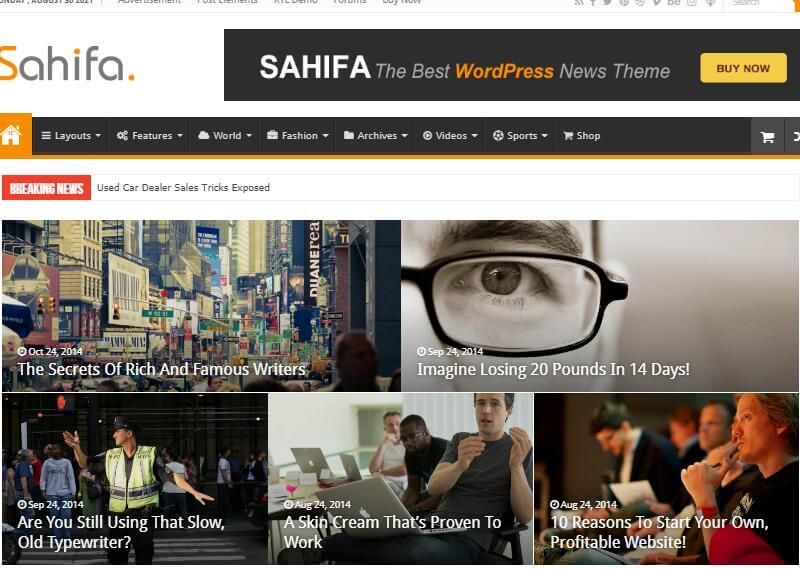 Sahifa - Responsive WordPress Tech Blog Themes