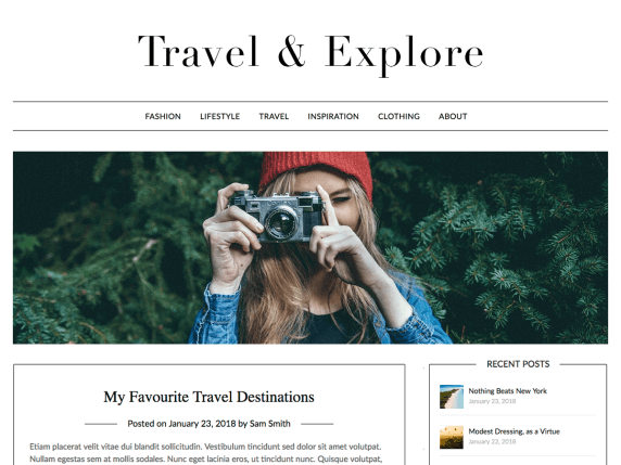 Free Travel Blog WordPress Theme